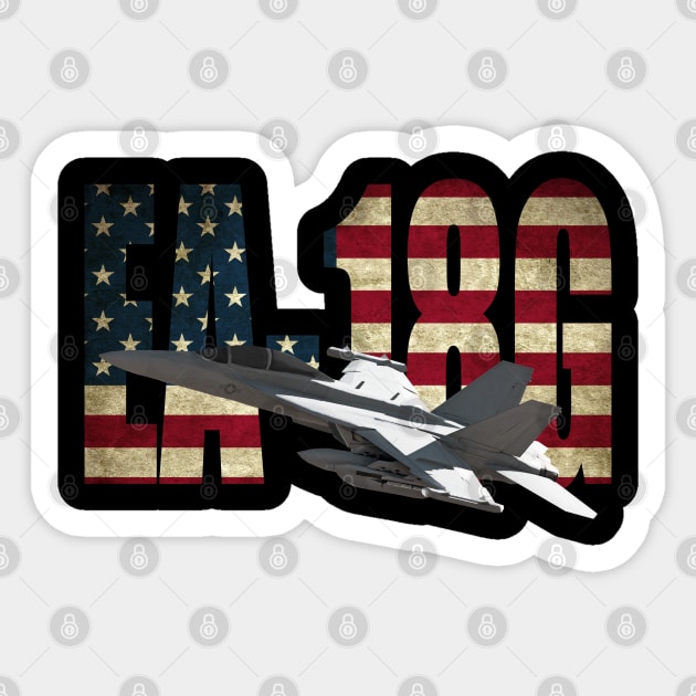 EA-18G Growler F-18 Super Hornet Airplane Sticker by Dirty Custard Designs 